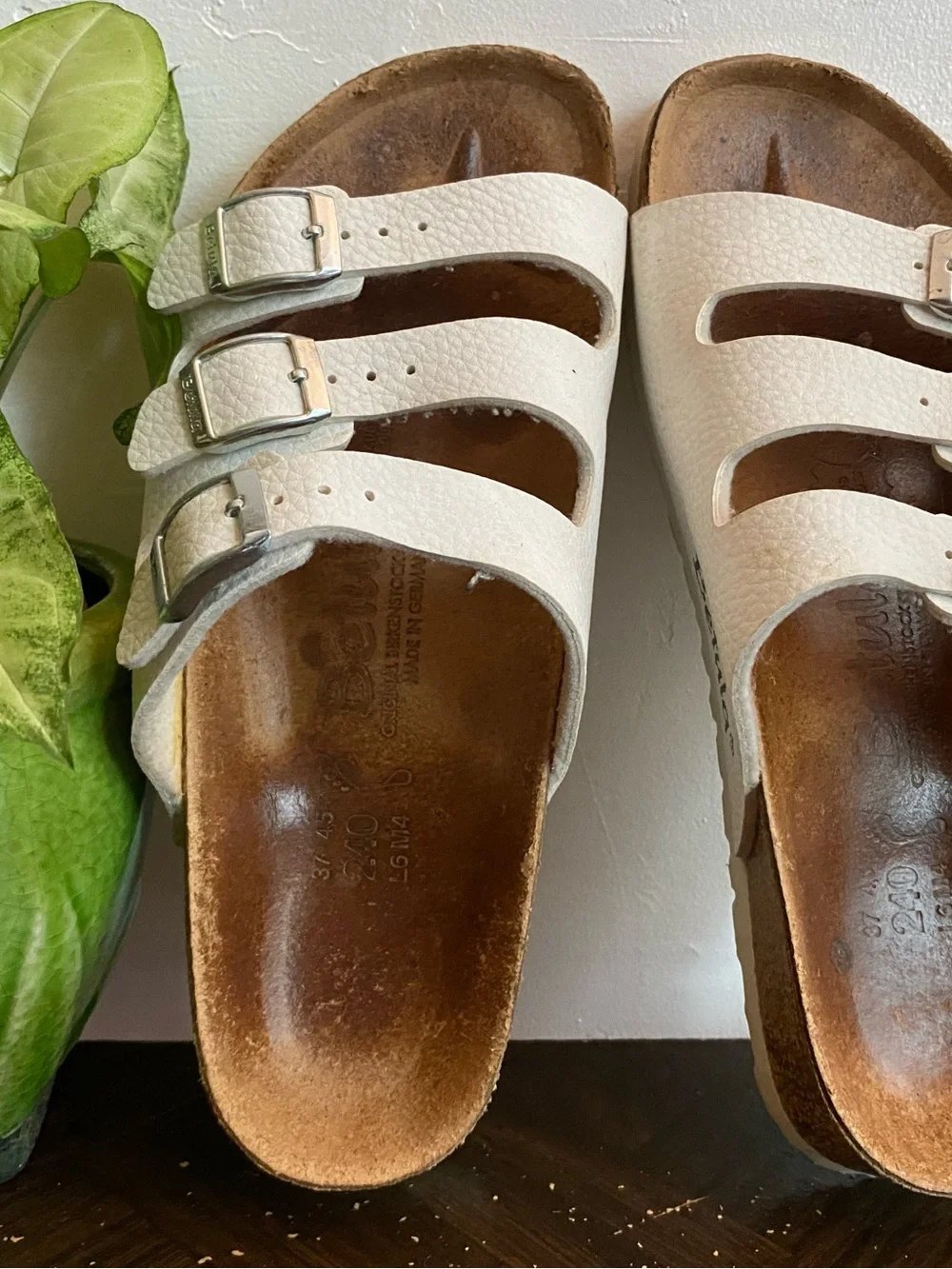 Pre-owned Betula Florida Sandals in Light Beige 37/6 Narrow Fit Women’s